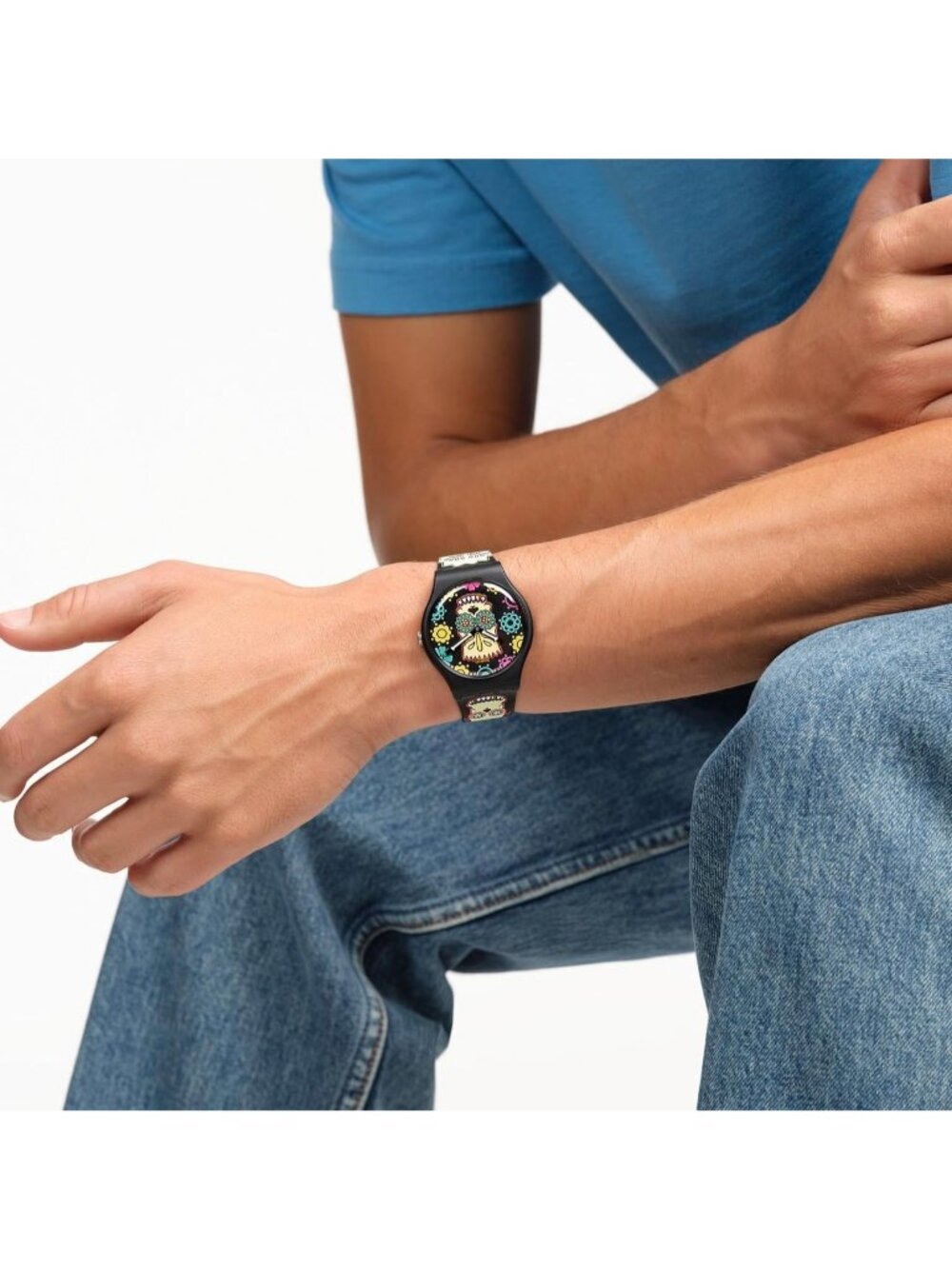 Unisex Black Polymer Gent Biosourced Lacquered Waterproof D'Oh of The Dead Watch - Picture 6 of 6